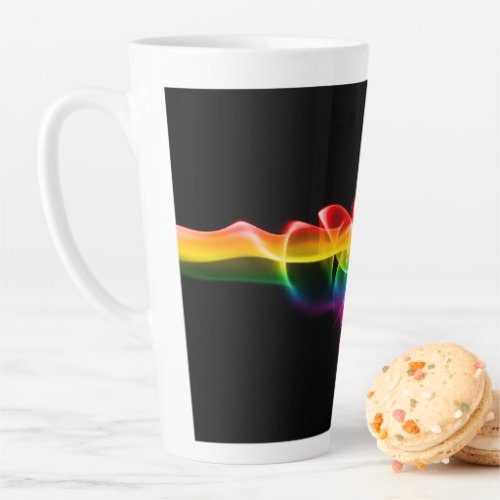 SlipperyJoes Rainbow smoke vapor ripple rainbow c Latte Mug