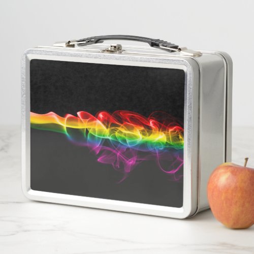 SlipperyJoes Rainbow smoke vapor ripple rainbow c Metal Lunch Box