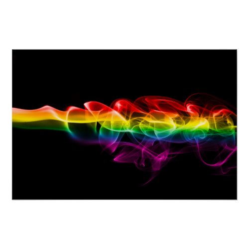 SlipperyJoes Rainbow smoke vapor ripple rainbow c Poster