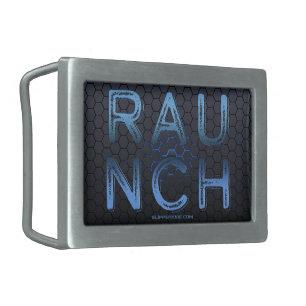 SlipperyJoe's raunch metallic large blue letters d Belt Buckle