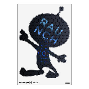 SlipperyJoe's raunch metallic large blue letters d Wall Decal