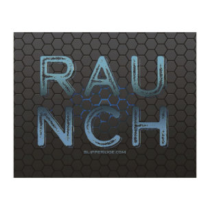 SlipperyJoe's raunch metallic large blue letters d Wood Wall Art