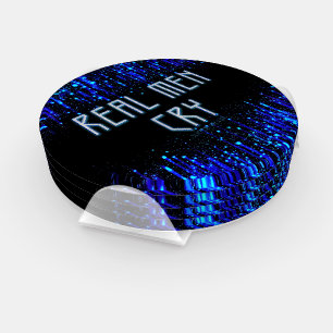 SlipperyJoe's real men cry tears emotions digital  Coaster Set