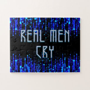SlipperyJoe's real men cry tears emotions digital Jigsaw Puzzle