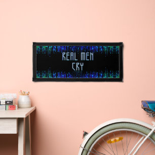 SlipperyJoe's real men cry tears emotions digital Pennant