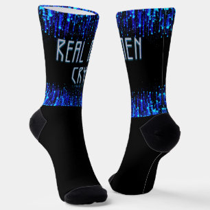 SlipperyJoe's real men cry tears emotions digital Socks