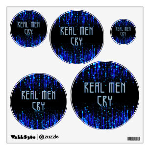 SlipperyJoe's real men cry tears emotions digital  Wall Decal