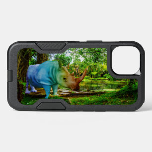 SlipperyJoe's rhinoceros lush tropical setting pri iPhone 13 Case