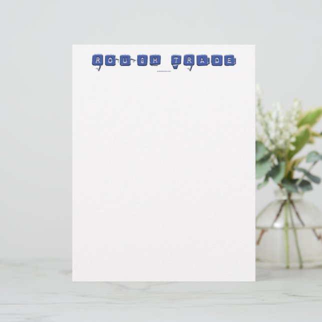 SlipperyJoe's rough trade 3-D blue ice blocks with Letterhead (Standing Front)