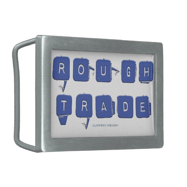 SlipperyJoe's rough trade 3-D three-dimensional  Belt Buckle (Front Left)