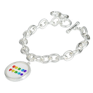 SlipperyJoe's rough trade queer pop typography sla Bracelet