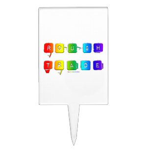 SlipperyJoe's rough trade queer pop typography sla Cake Topper