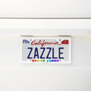 SlipperyJoe's rough trade queer pop typography sla License Plate Frame