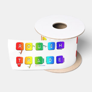 SlipperyJoe's rough trade queer pop typography sla Satin Ribbon