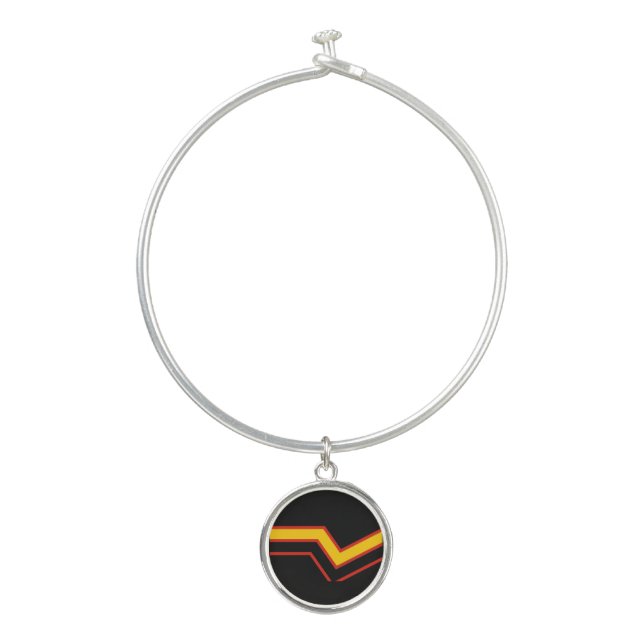 SlipperyJoe's rubber pride flag arrows chevrons st Bangle Bracelet (Front)