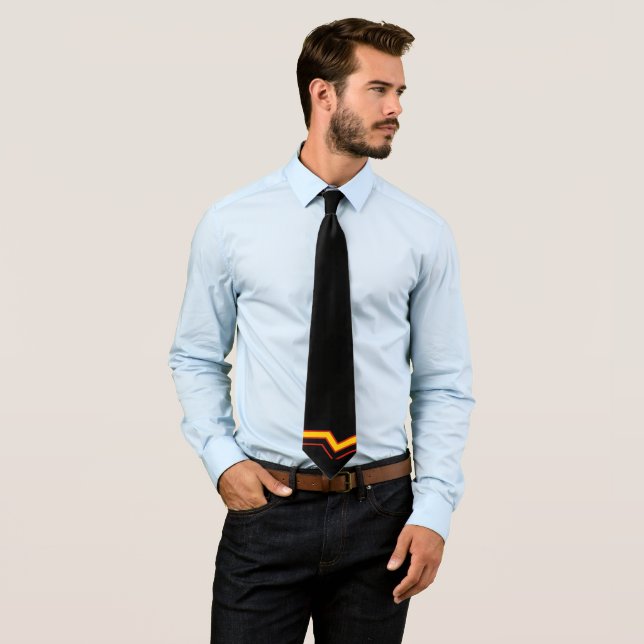 SlipperyJoe's rubber pride flag arrows chevrons st Neck Tie (In Situ)