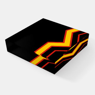 SlipperyJoe's rubber pride flag arrows chevrons st Paperweight