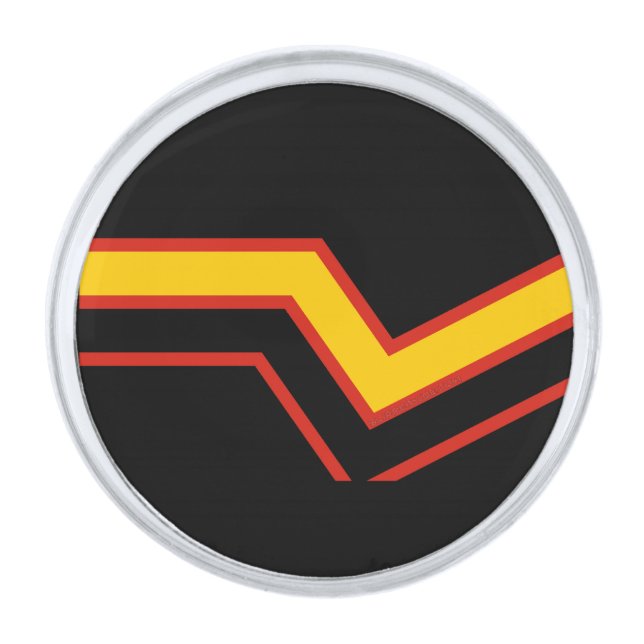 SlipperyJoe's rubber pride flag arrows chevrons st Silver Finish Lapel Pin (Front)