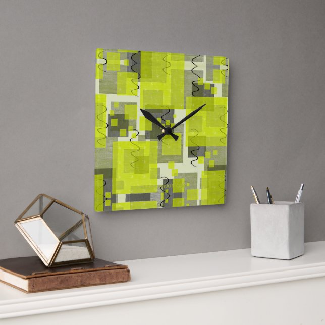 SlipperyJoe's Saint Patrick's Day dominating brigh Square Wall Clock (Office)