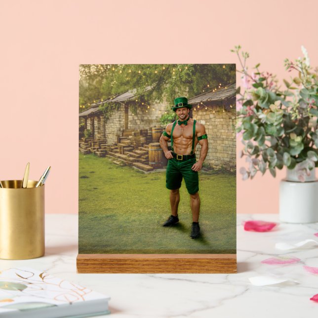 SlipperyJoe's Saint Patrick's Day festive leprecha Acrylic Sign (Wedding)