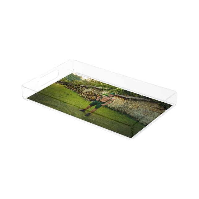 SlipperyJoe's Saint Patrick's Day festive leprecha Acrylic Tray (Angled)