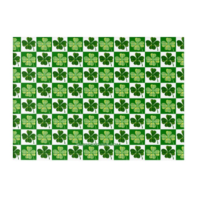 SlipperyJoe's Saint Patrick's Day four leaf clover Acrylic Print (Front)