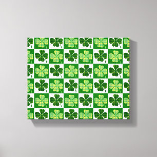 SlipperyJoe's Saint Patrick's Day four leaf clover Canvas Print