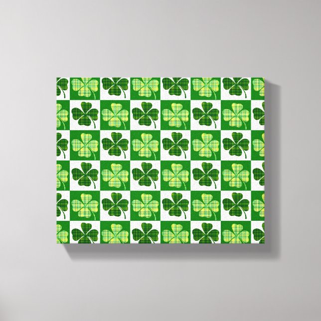 SlipperyJoe's Saint Patrick's Day four leaf clover Canvas Print (Front)