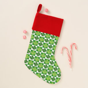 SlipperyJoe's Saint Patrick's Day four leaf clover Christmas Stocking