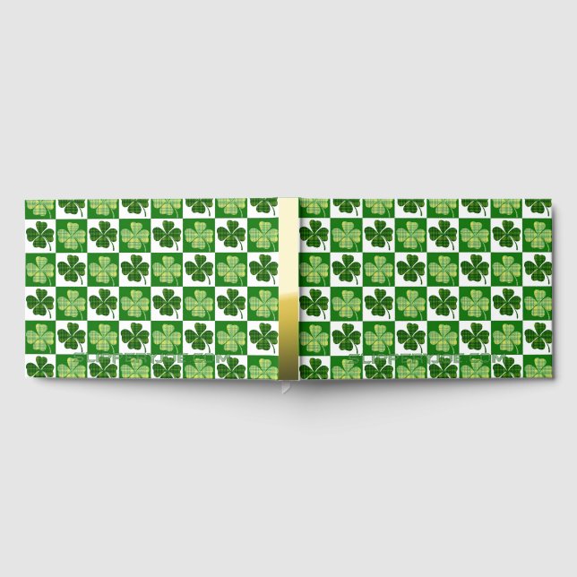 SlipperyJoe's Saint Patrick's Day four leaf clover Foil Guest Book (Full)