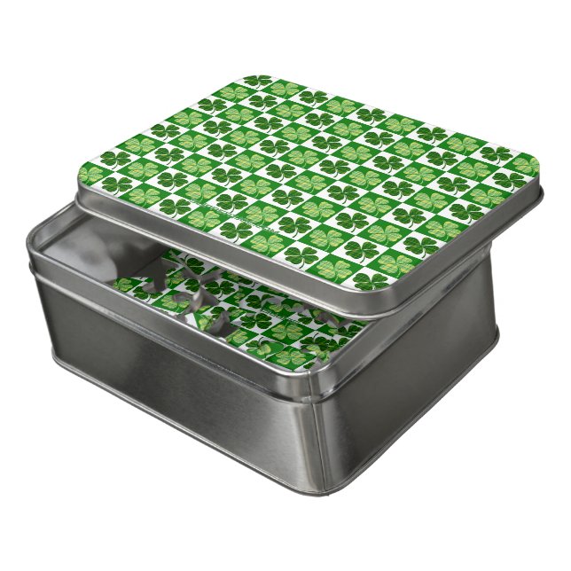 SlipperyJoe's Saint Patrick's Day four leaf clover Jigsaw Puzzle (Lid Open)