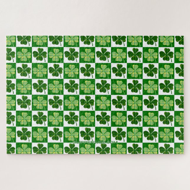SlipperyJoe's Saint Patrick's Day four leaf clover Jigsaw Puzzle (Horizontal)