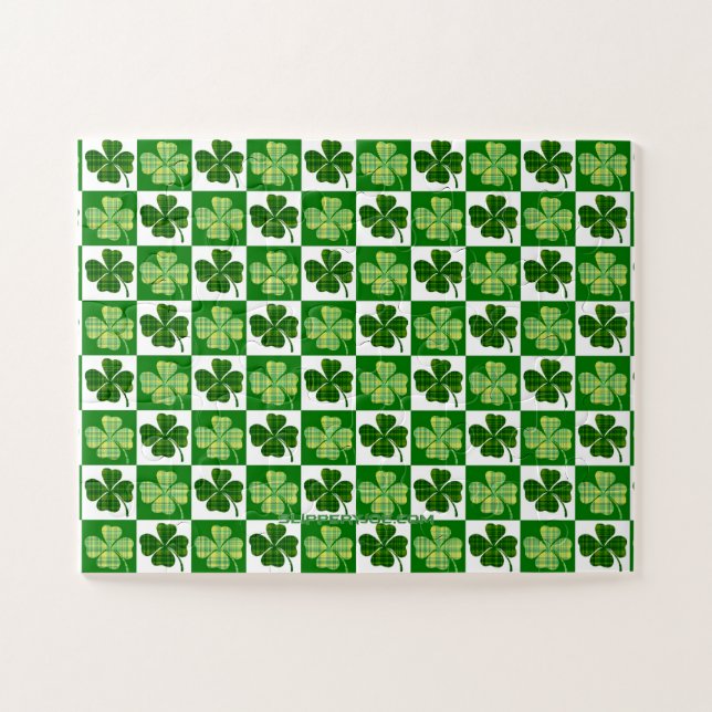 SlipperyJoe's Saint Patrick's Day four leaf clover Jigsaw Puzzle (Horizontal)