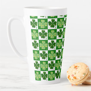 SlipperyJoe's Saint Patrick's Day four leaf clover Latte Mug