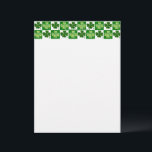 SlipperyJoe's Saint Patrick's Day four leaf clover Letterhead<br><div class="desc">SlipperyJoe's Saint Patrick's Day four leaf clover shamrock symbolizing luck Irish tradition artistic subtle crosshatch textures alternating green and white squares repeating checkerboard pattern plaid patterns shades yellow lime bold festive wallpaper background classic symbols LGBTQIA gifts</div>