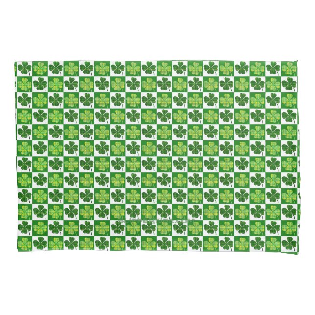 SlipperyJoe's Saint Patrick's Day four leaf clover Pillow Case (Front)