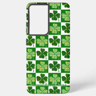 SlipperyJoe's Saint Patrick's Day four leaf clover Samsung Galaxy S21 Ultra Case