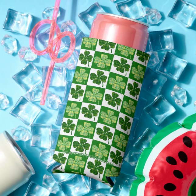 SlipperyJoe's Saint Patrick's Day four leaf clover Seltzer Can Cooler (In Situ Summer)