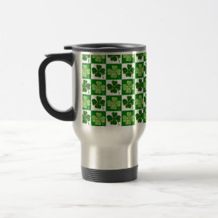 SlipperyJoe's Saint Patrick's Day four leaf clover Travel Mug