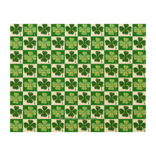 SlipperyJoe's Saint Patrick's Day four leaf clover Wood Wall Art