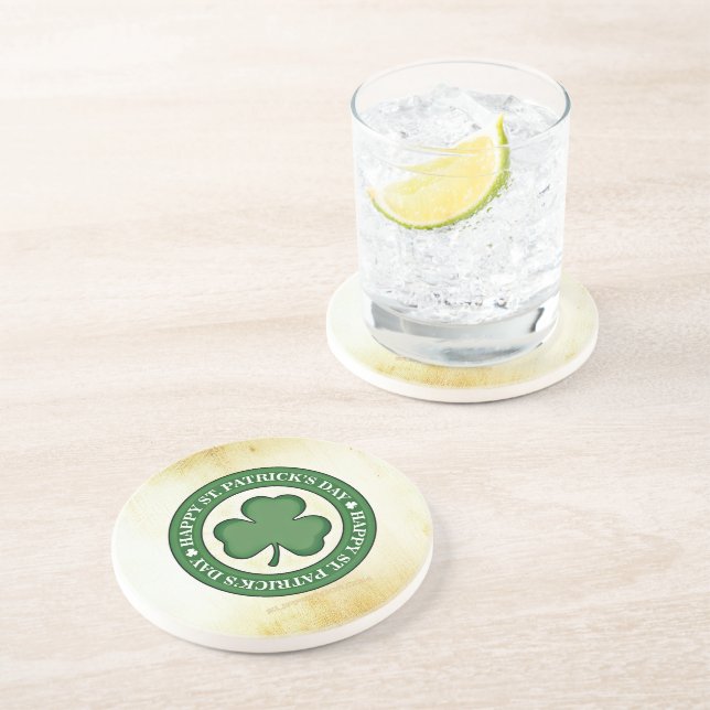 SlipperyJoe's Saint Patrick's Day glossy three lea Coaster (Side)