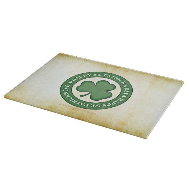 SlipperyJoe's Saint Patrick's Day glossy three lea Cutting Board (Corner)