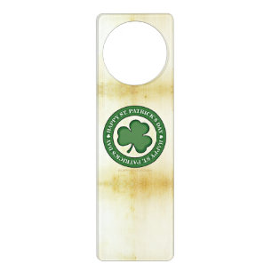 SlipperyJoe's Saint Patrick's Day glossy three lea Door Hanger