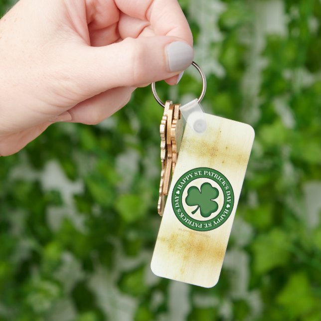 SlipperyJoe's Saint Patrick's Day glossy three lea Keychain (Hand)