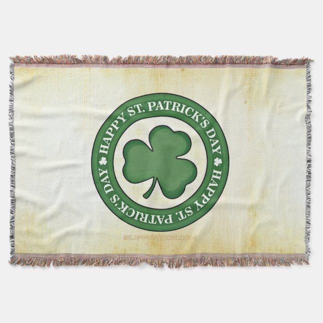 SlipperyJoe's Saint Patrick's Day glossy three lea Throw Blanket (Front)