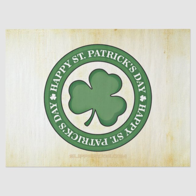 SlipperyJoe's Saint Patrick's Day glossy three lea Tissue Paper (Front)