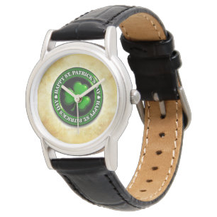 SlipperyJoe's Saint Patrick's Day glossy three lea Watch