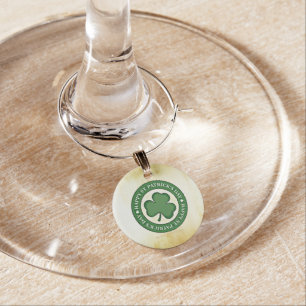 SlipperyJoe's Saint Patrick's Day glossy three lea Wine Charm