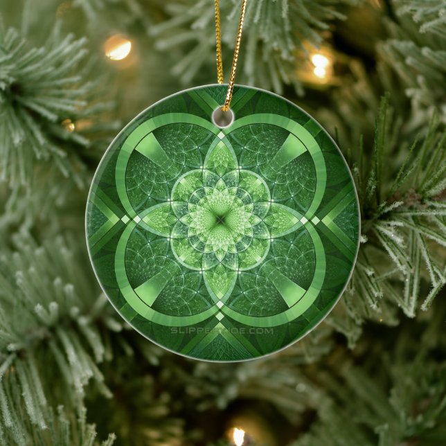 SlipperyJoe's Saint Patrick's Day glowing four lea Ceramic Ornament (Tree)