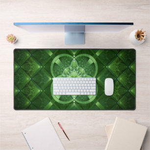 SlipperyJoe's Saint Patrick's Day glowing four lea Desk Mat